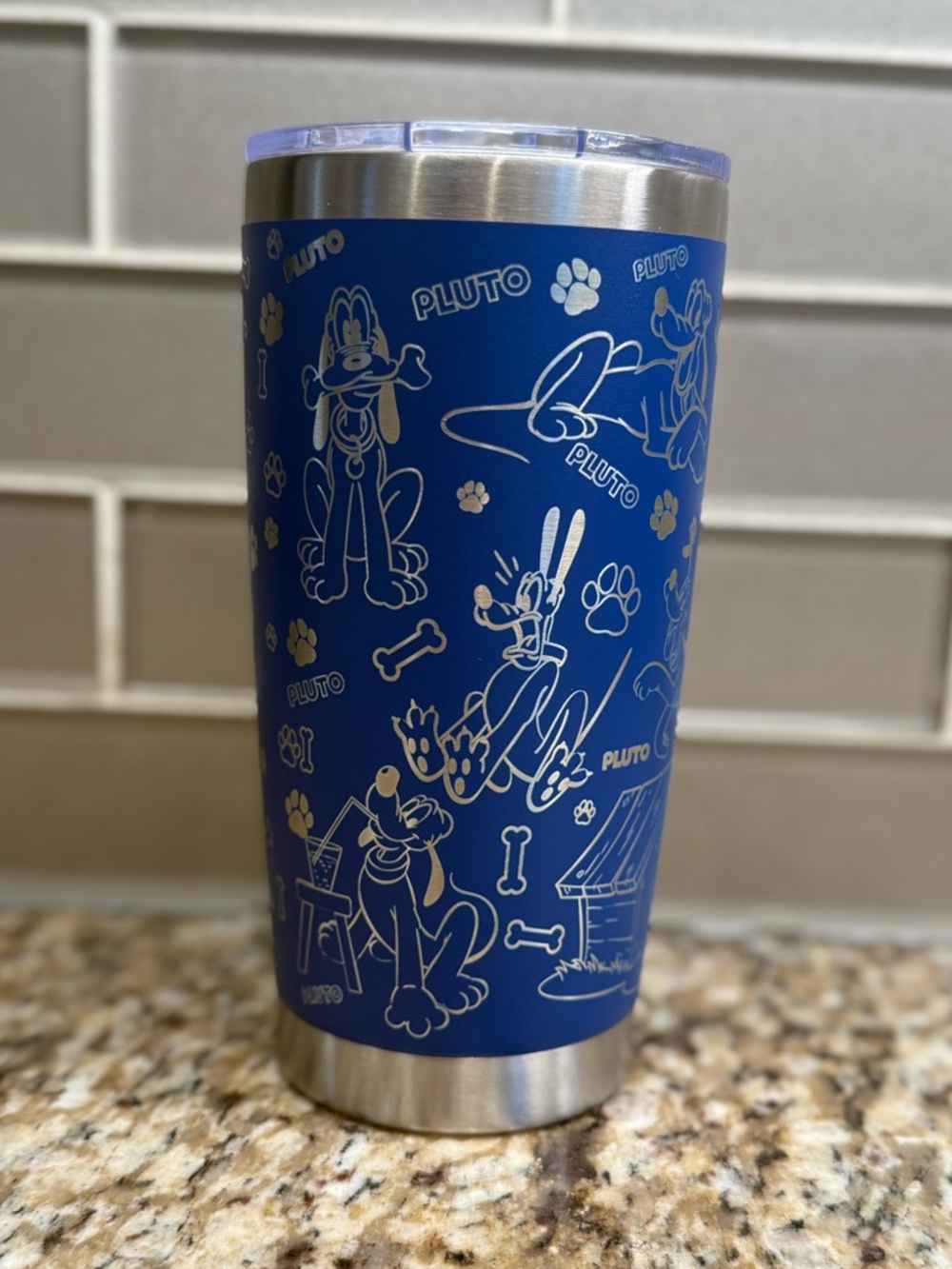 Disney blue laser-engraved Pluto-themed tumbler - Picture 4 of 8